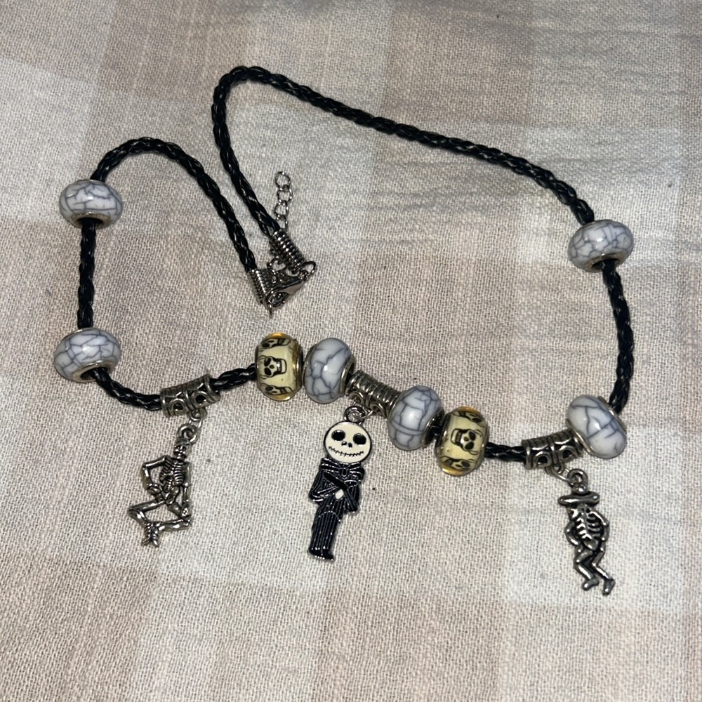 Disney Nightmare‎ Before Chrostmas Jack Skelington Necklace .925 Sterling D2